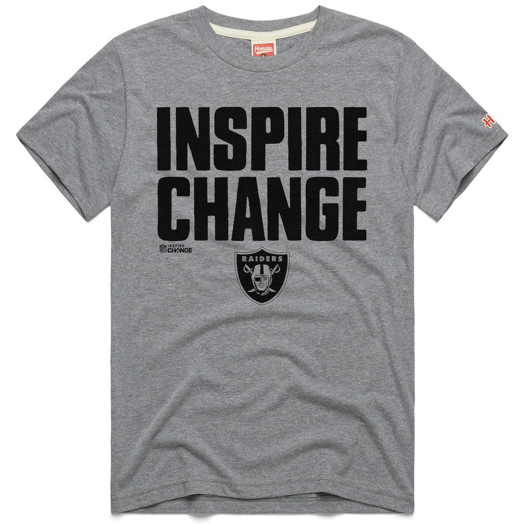 Las Vegas Raiders Homage Unisex 2024 Inspire Change Tri-Blend T-Shirt Gray