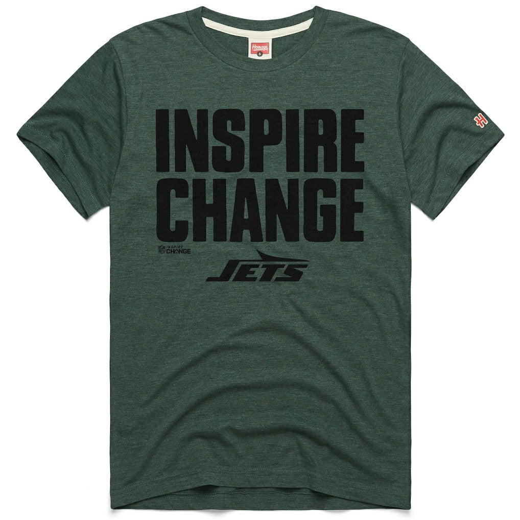 New York Jets Homage Unisex 2024 Inspire Change Tri-Blend T-Shirt Green