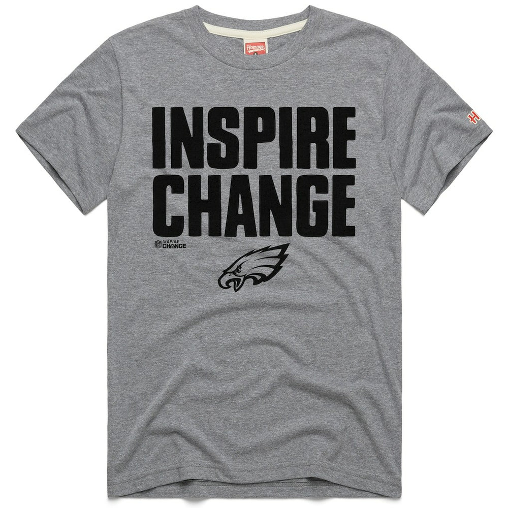Philadelphia Eagles Homage Unisex 2024 Inspire Change Tri-Blend T-Shirt Gray