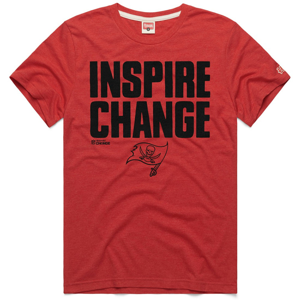Tampa Bay Buccaneers Homage Unisex 2024 Inspire Change Tri-Blend T-Shirt Red