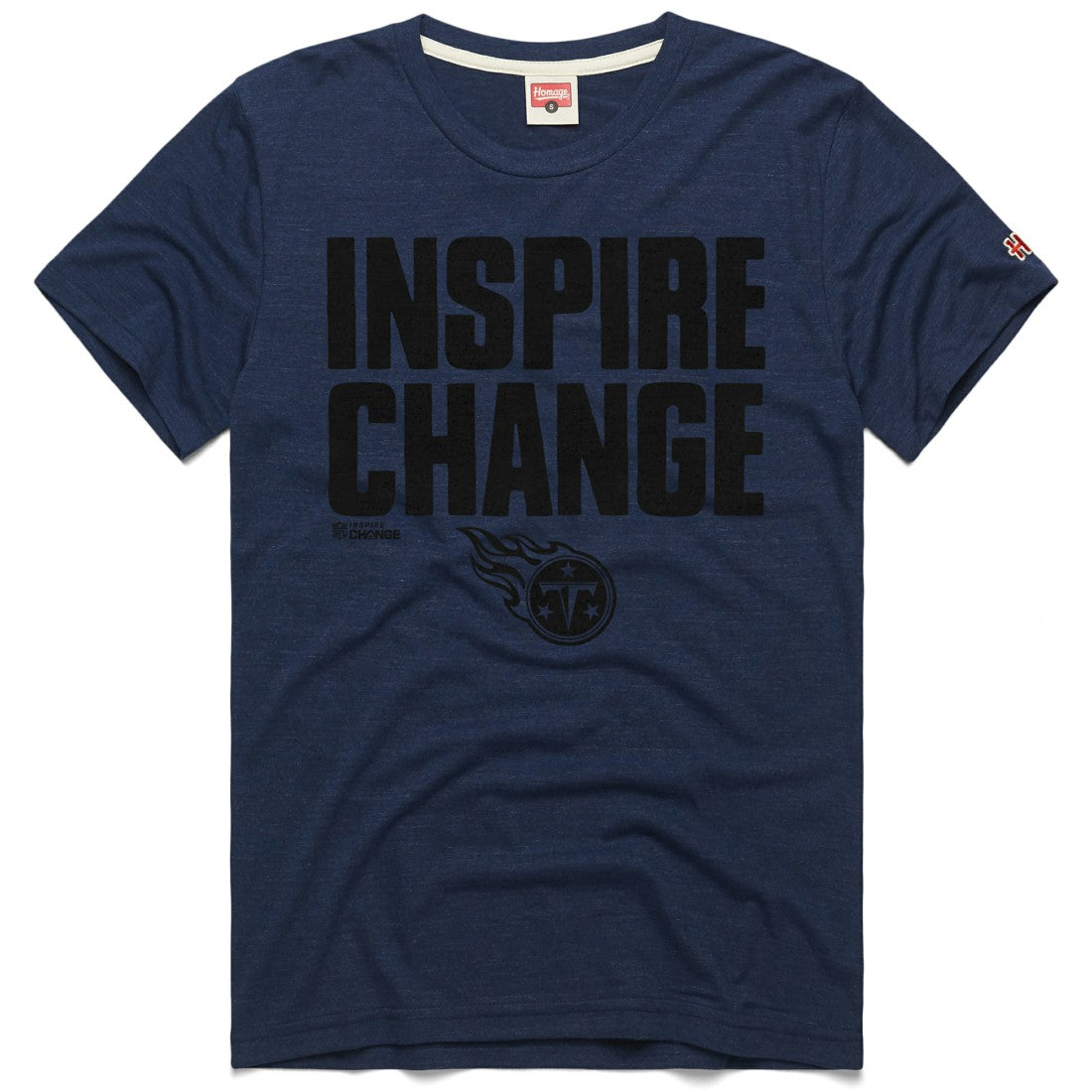 Tennessee Titans Homage Unisex 2024 Inspire Change Tri-Blend T-Shirt Navy
