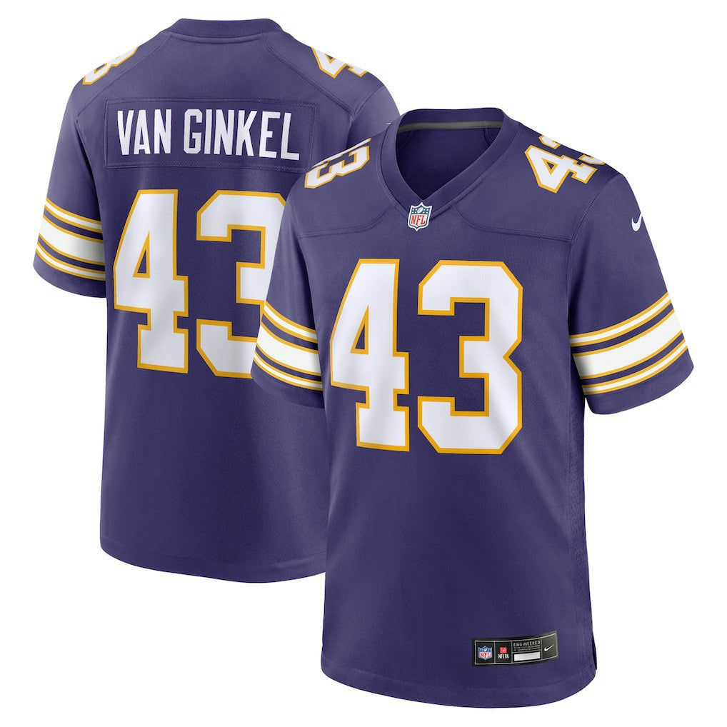 NFL Andrew Van Ginkel Minnesota Vikings Alternate Game Jersey - Purple