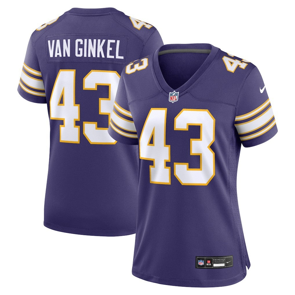 NFL Andrew Van Ginkel Minnesota Vikings Women's Alternate Game Jersey - Purple