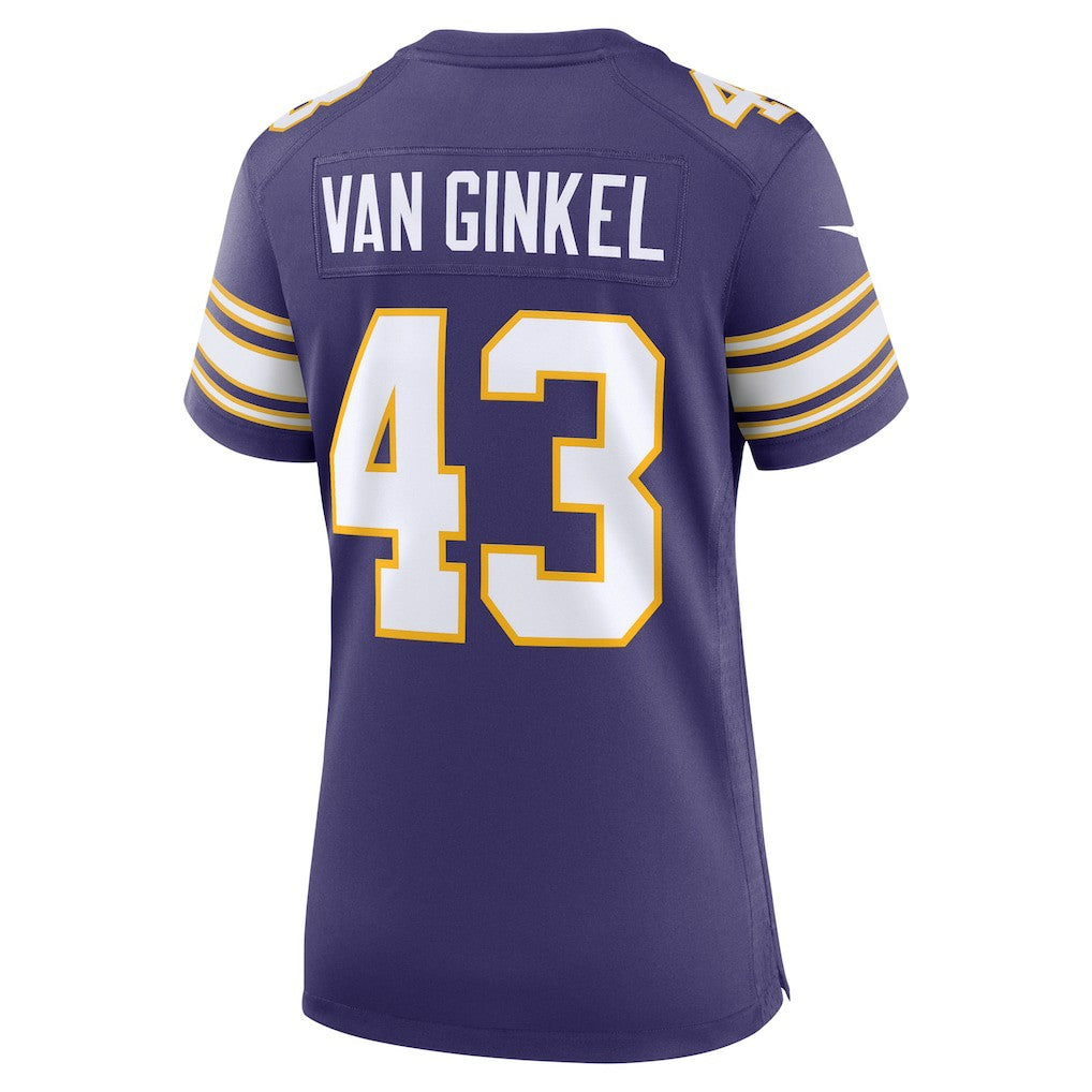 NFL Andrew Van Ginkel Minnesota Vikings Women's Alternate Game Jersey - Purple