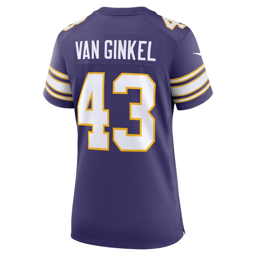 NFL Andrew Van Ginkel Minnesota Vikings Women's Alternate Game Jersey - Purple