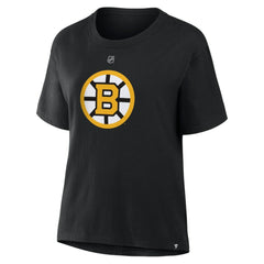 NHL Jeremy Swayman Boston Bruins Fanatics Women's Authentic Stack Name & Number T-Shirt - Black