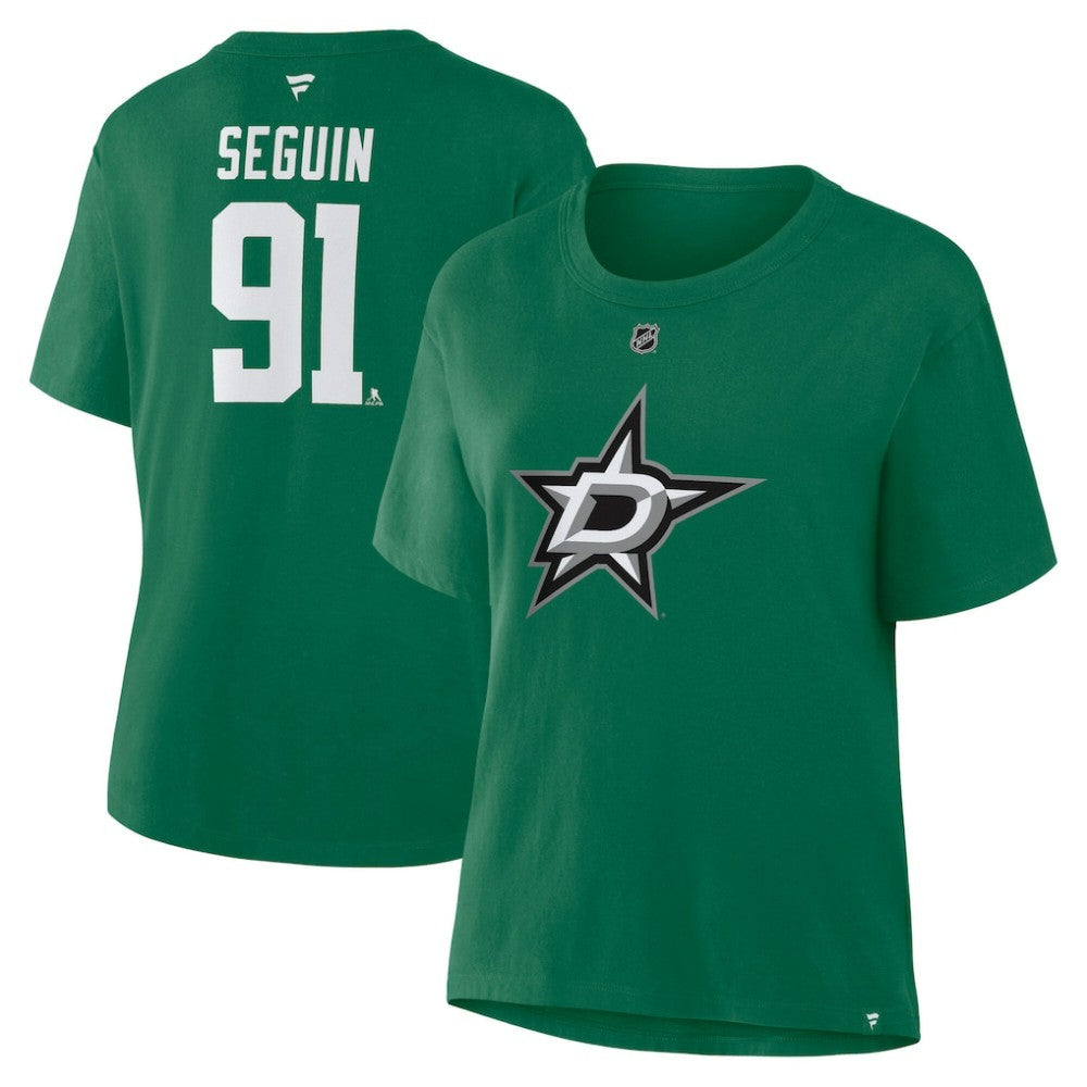 NHL Tyler Seguin Dallas Stars Fanatics Women's Authentic Stack Name & Number T-Shirt - Kelly Green
