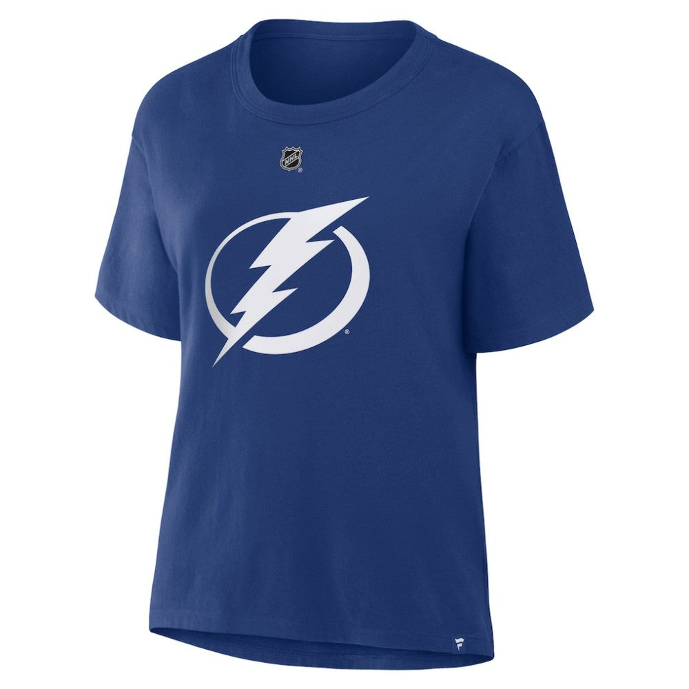 NHL Nikita Kucherov Tampa Bay Lightning Fanatics Women's Authentic Stack Name & Number T-Shirt - Blue