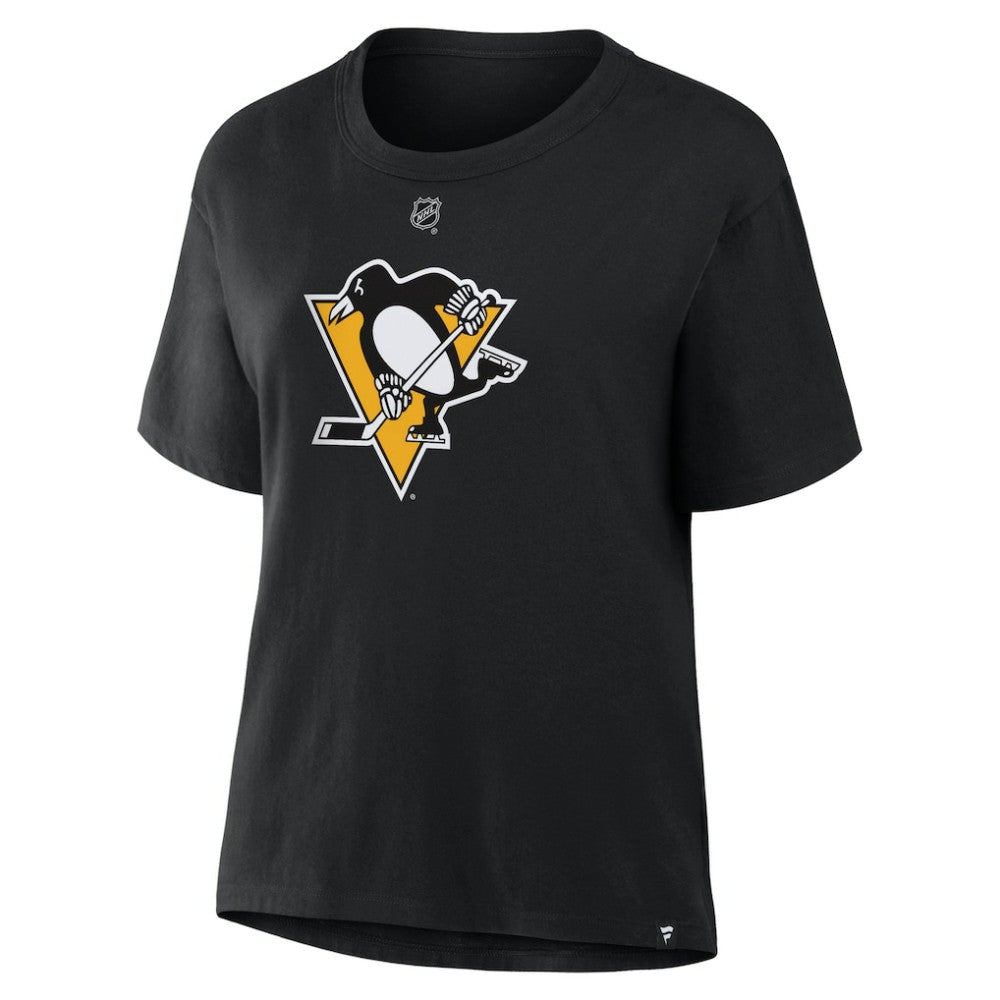 NHL Evgeni Malkin Pittsburgh Penguins Fanatics Women's Authentic Stack Name & Number T-Shirt - Black