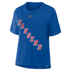 NHL Artemi Panarin New York Rangers Fanatics Women's Authentic Stack Name & Number T-Shirt - Blue