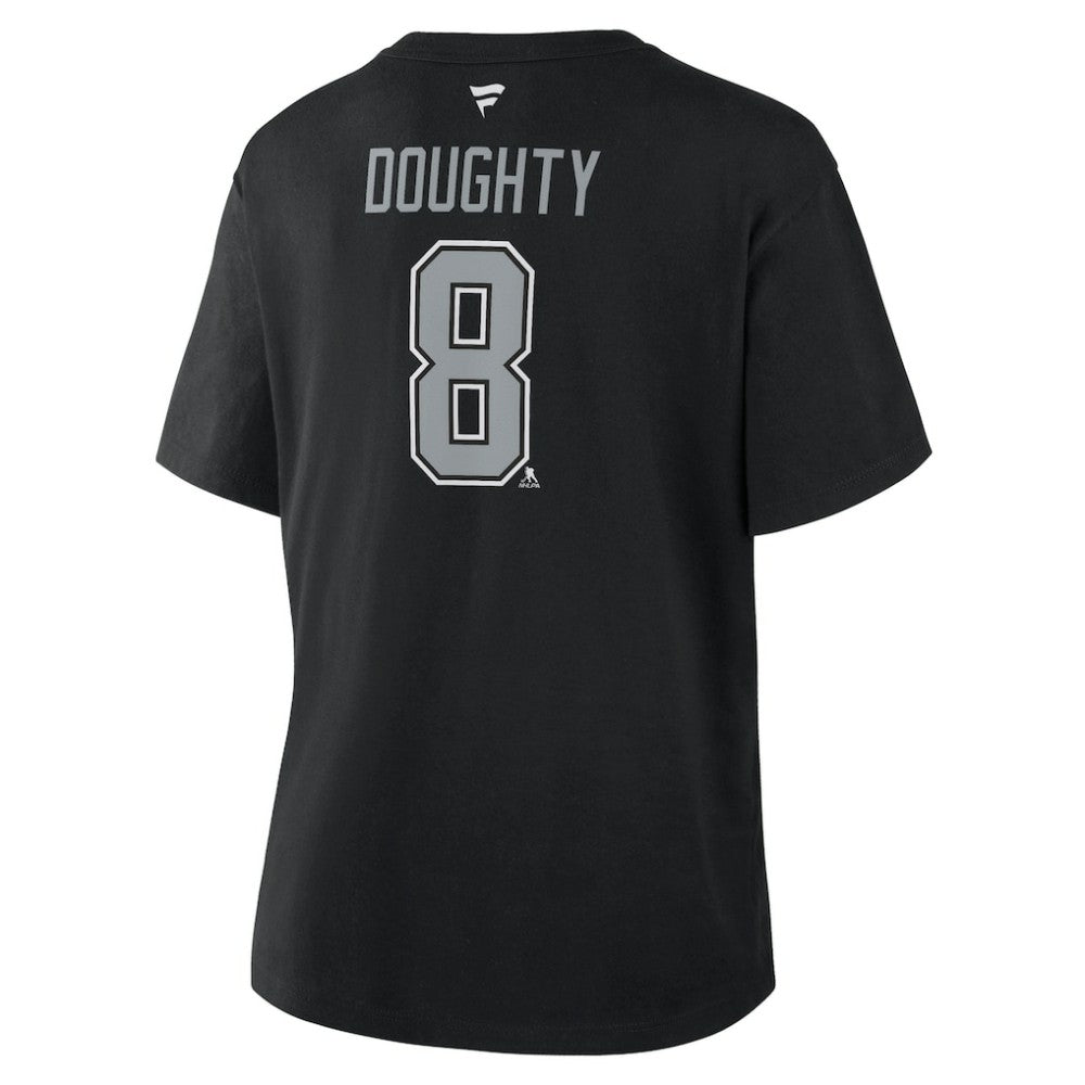 NHL Drew Doughty Los Angeles Kings Fanatics Women's Authentic Stack Name & Number T-Shirt - Black