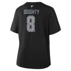 NHL Drew Doughty Los Angeles Kings Fanatics Women's Authentic Stack Name & Number T-Shirt - Black