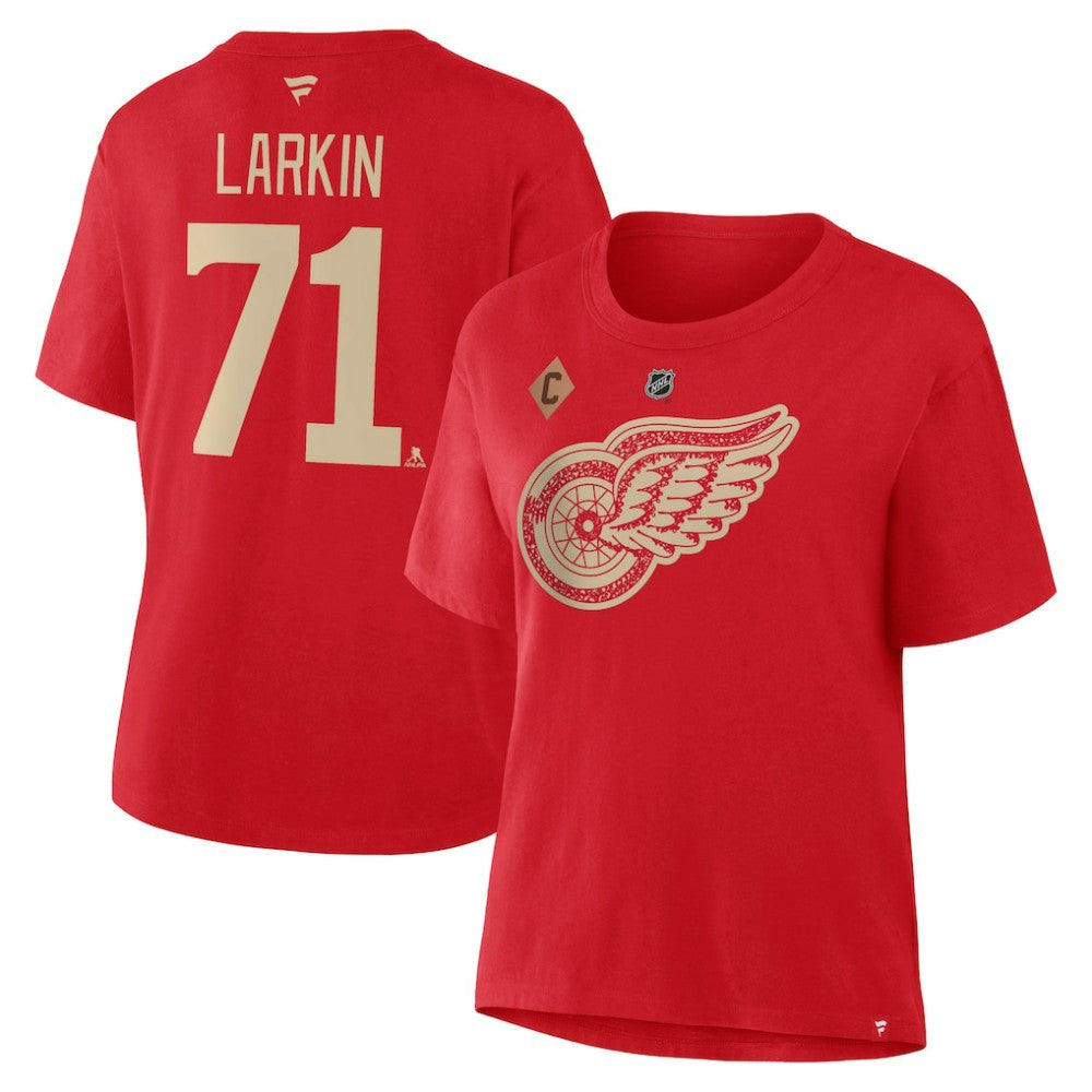 NHL Dylan Larkin Detroit Red Wings Fanatics Women's Authentic Stack Name & Number T-Shirt - Red