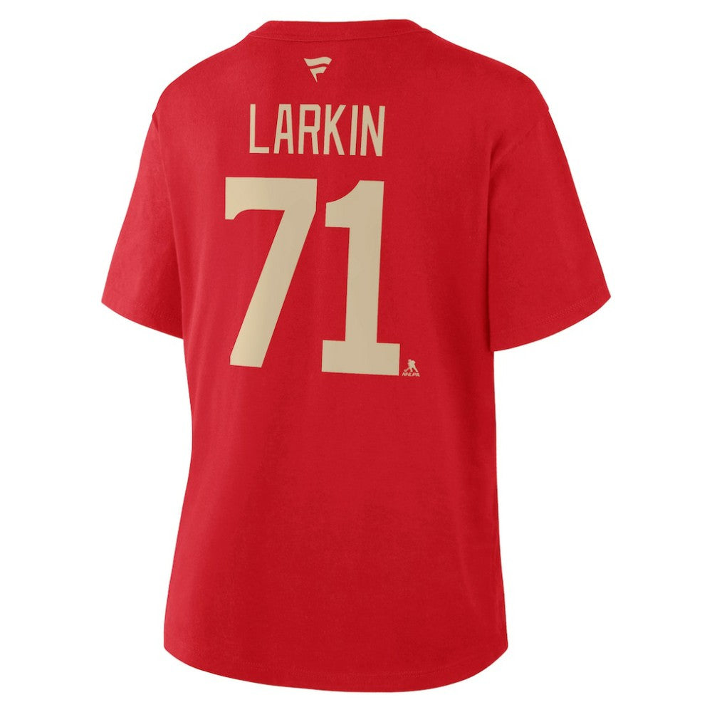 NHL Dylan Larkin Detroit Red Wings Fanatics Women's Authentic Stack Name & Number T-Shirt - Red