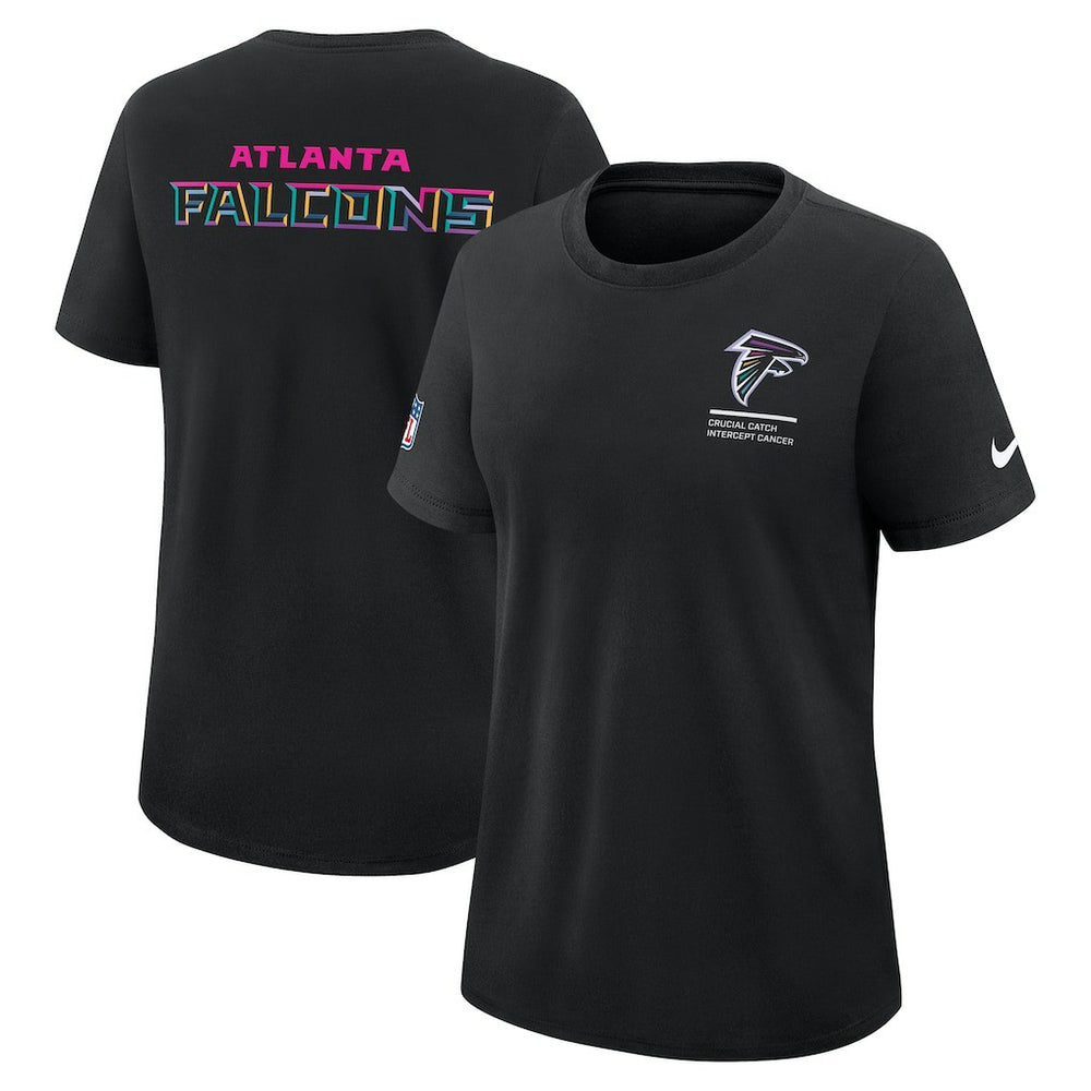 Atlanta Falcons Women's 2025 NFL Crucial Catch Tri-Blend Dri-FIT T-Shirt Black