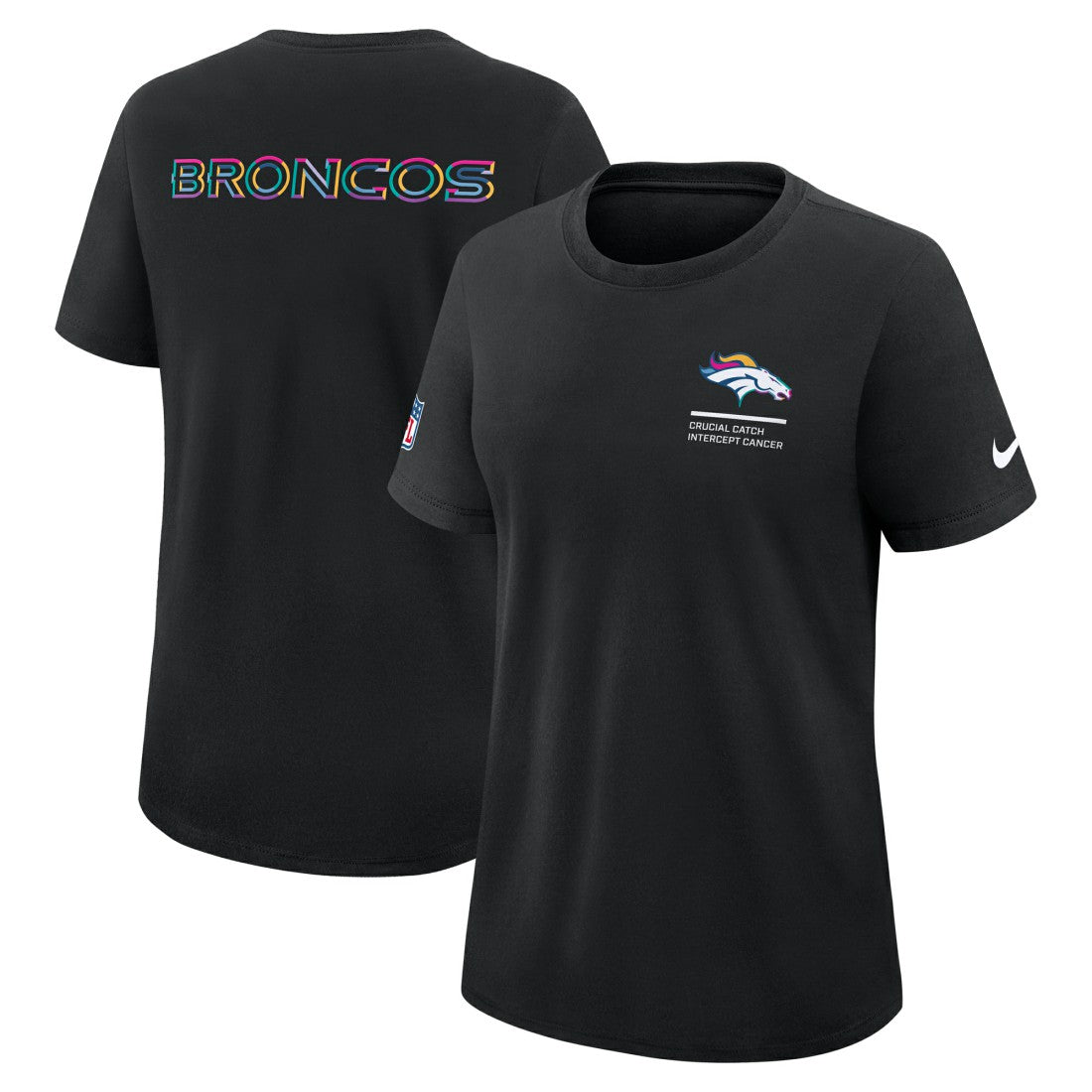 Denver Broncos Women's 2025 NFL Crucial Catch Tri-Blend Dri-FIT T-Shirt Black