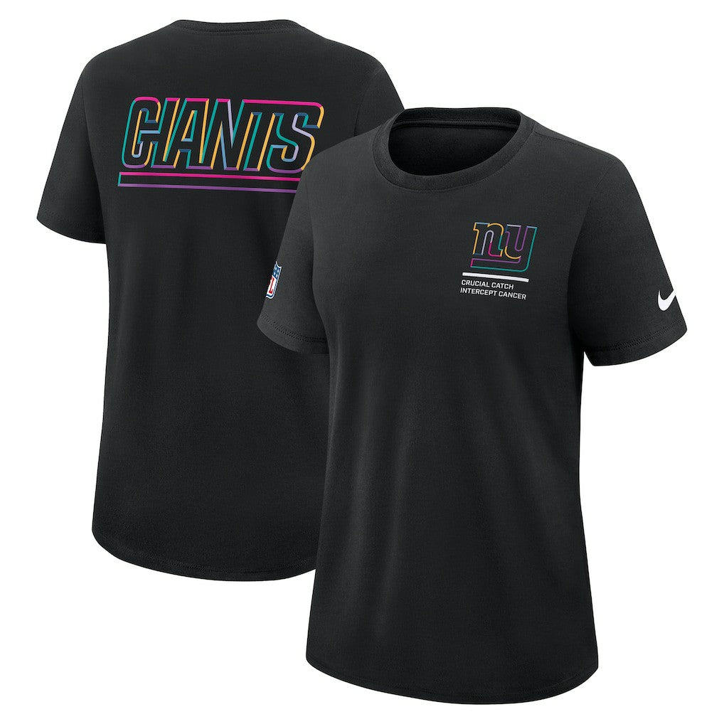 New York Giants Women's 2025 NFL Crucial Catch Tri-Blend Dri-FIT T-Shirt Black