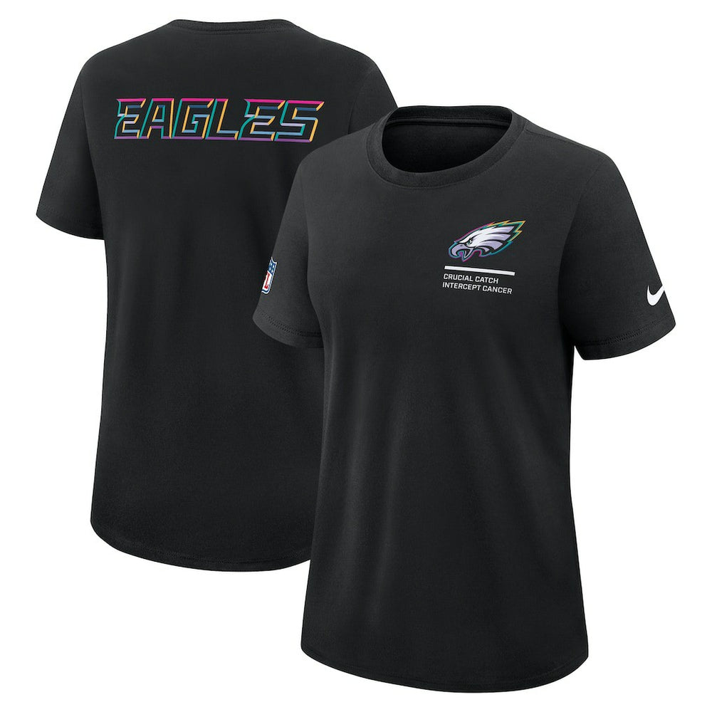 Philadelphia Eagles Women's 2025 NFL Crucial Catch Tri-Blend Dri-FIT T-Shirt Black