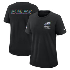 Philadelphia Eagles Women's 2025 NFL Crucial Catch Tri-Blend Dri-FIT T-Shirt Black