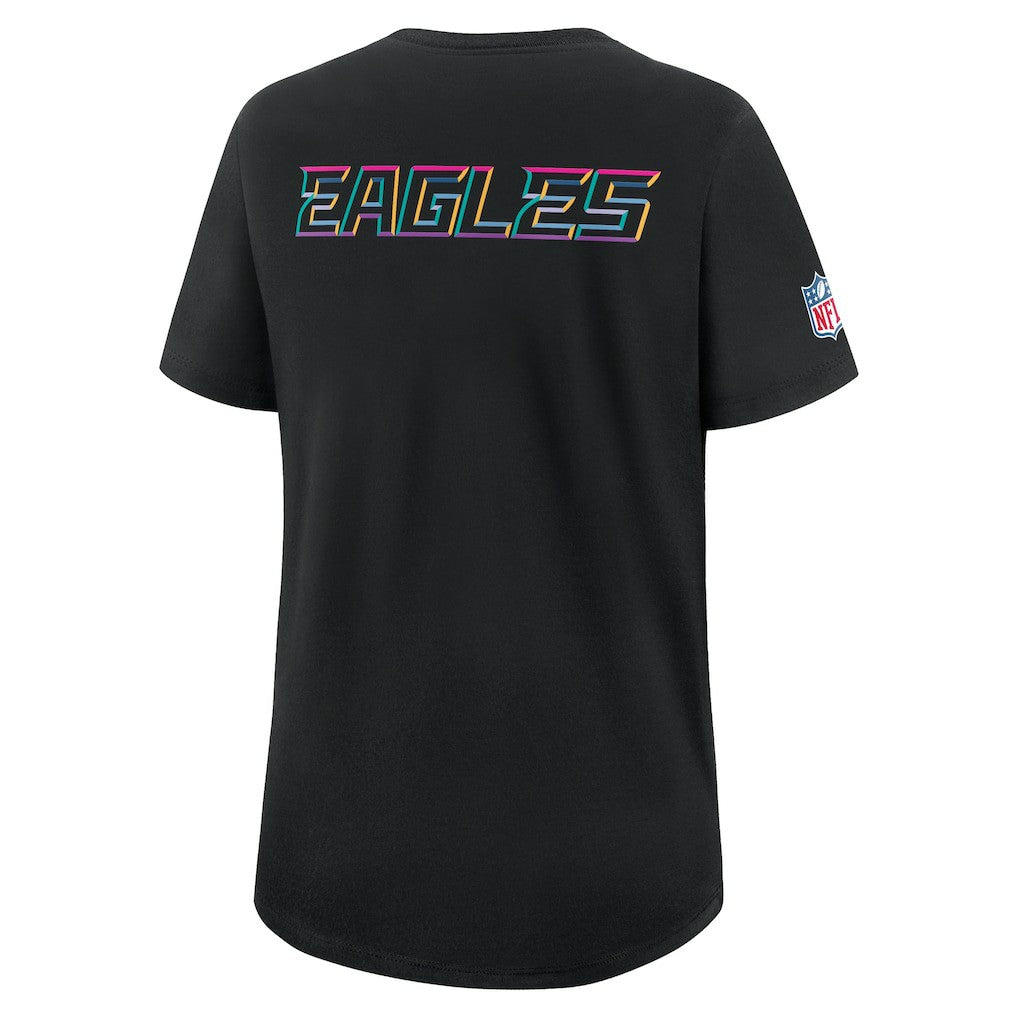 Philadelphia Eagles Women's 2025 NFL Crucial Catch Tri-Blend Dri-FIT T-Shirt Black