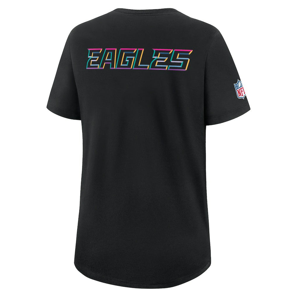 Philadelphia Eagles Women's 2025 NFL Crucial Catch Tri-Blend Dri-FIT T-Shirt Black