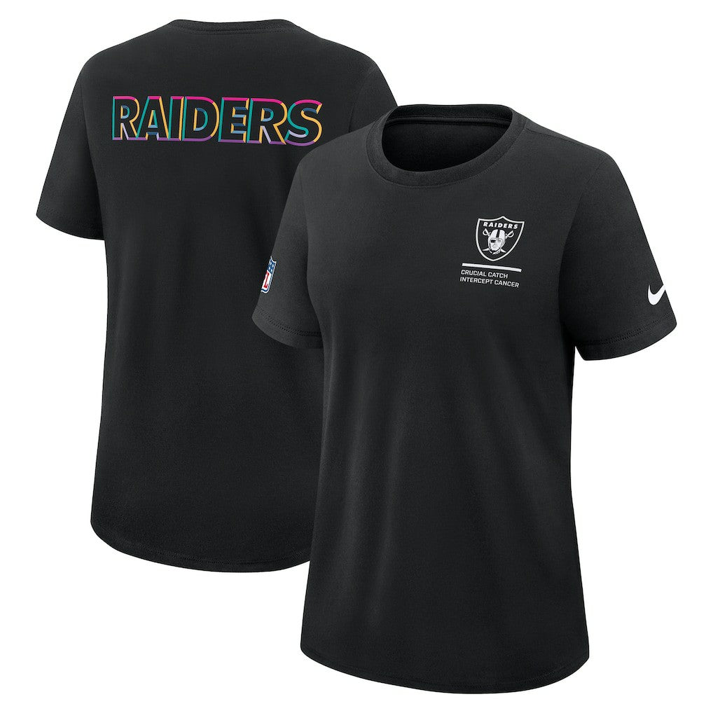 Las Vegas Raiders Women's 2025 NFL Crucial Catch Tri-Blend Dri-FIT T-Shirt Black