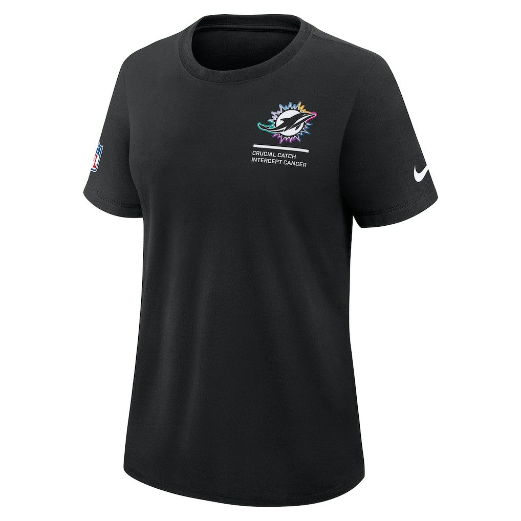 Miami Dolphins Women's 2025 NFL Crucial Catch Tri-Blend Dri-FIT T-Shirt Black