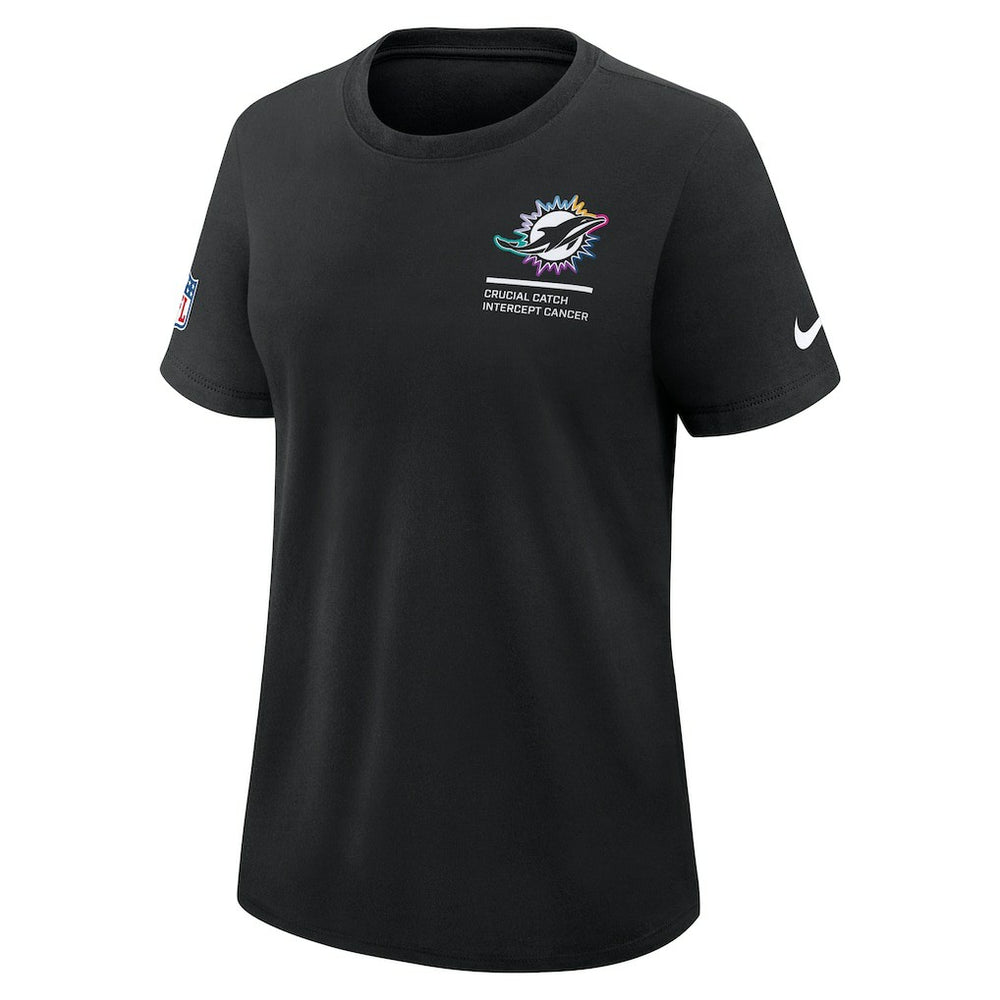 Miami Dolphins Women's 2025 NFL Crucial Catch Tri-Blend Dri-FIT T-Shirt Black
