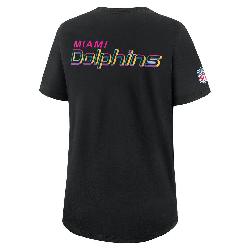 Miami Dolphins Women's 2025 NFL Crucial Catch Tri-Blend Dri-FIT T-Shirt Black