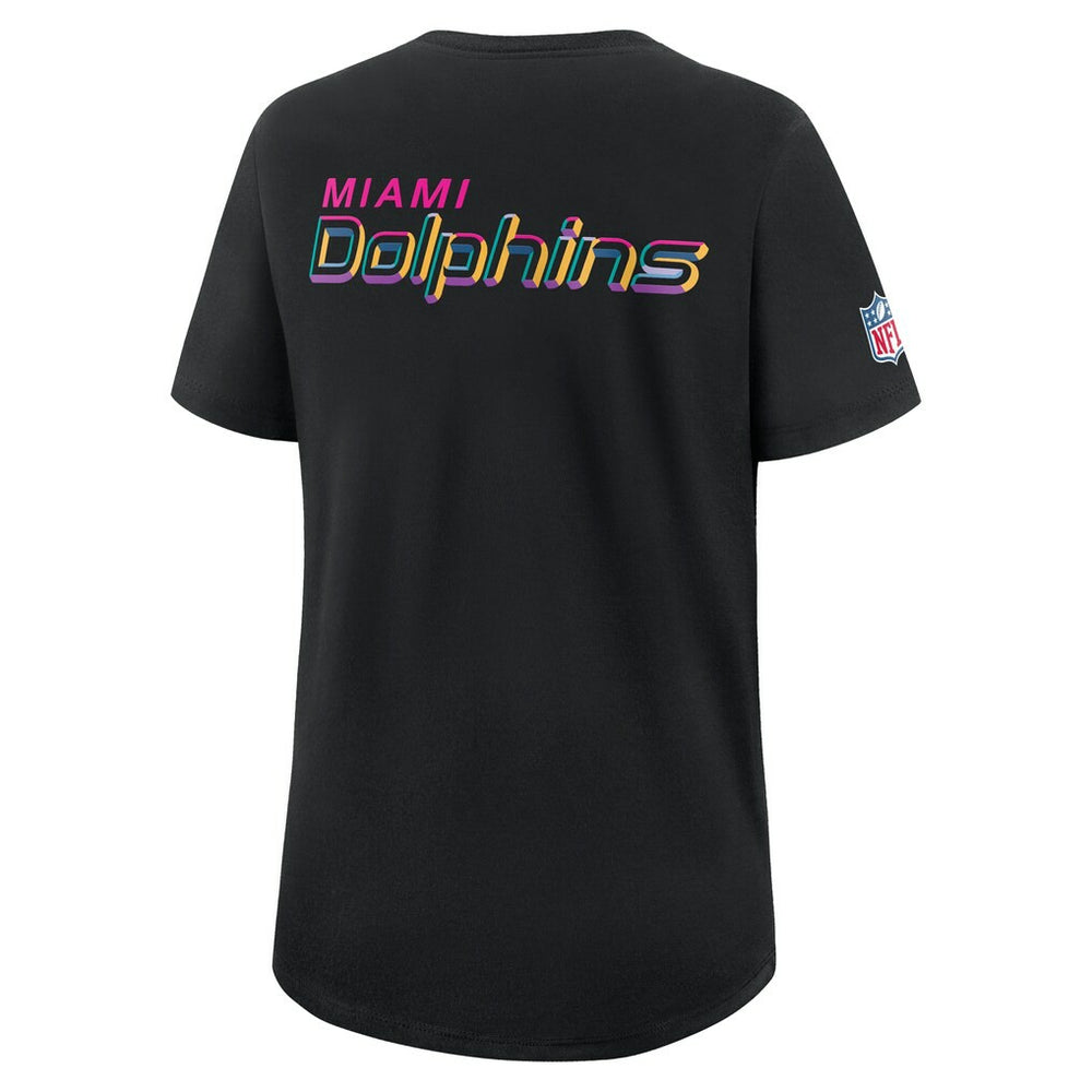 Miami Dolphins Women's 2025 NFL Crucial Catch Tri-Blend Dri-FIT T-Shirt Black