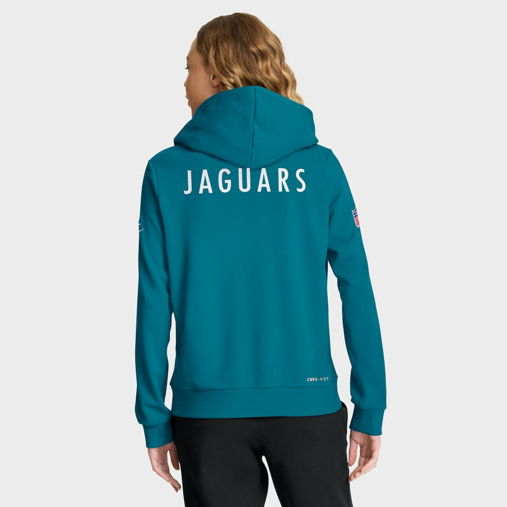 Jacksonville Jaguars Women's Throwback Sideline Standard Issue Dri-FIT Hoodie Teal