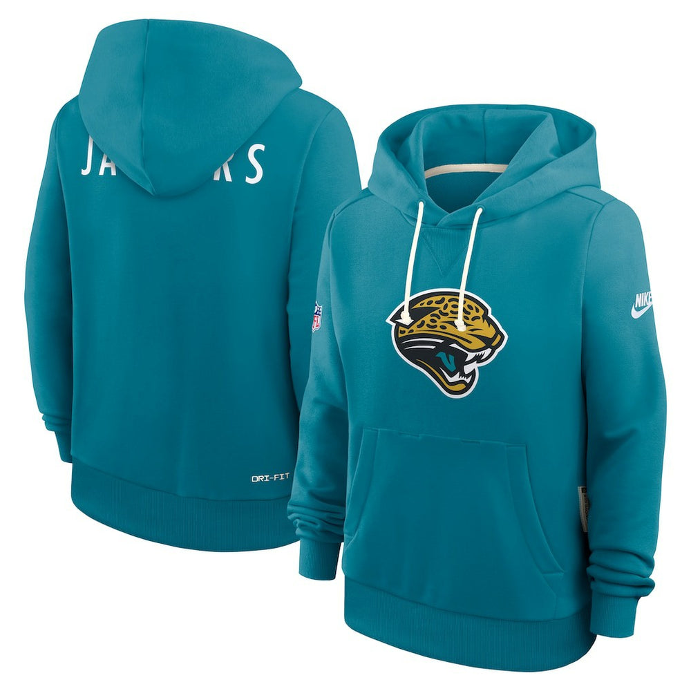 Jacksonville Jaguars Women's Throwback Sideline Standard Issue Dri-FIT Hoodie Teal