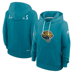 Jacksonville Jaguars Women's Throwback Sideline Standard Issue Dri-FIT Hoodie Teal