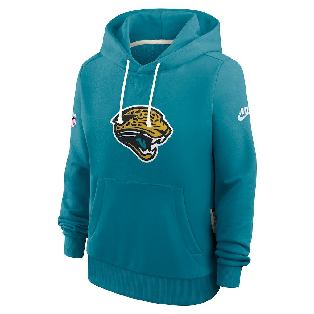 Jacksonville Jaguars Women's Throwback Sideline Standard Issue Dri-FIT Hoodie Teal