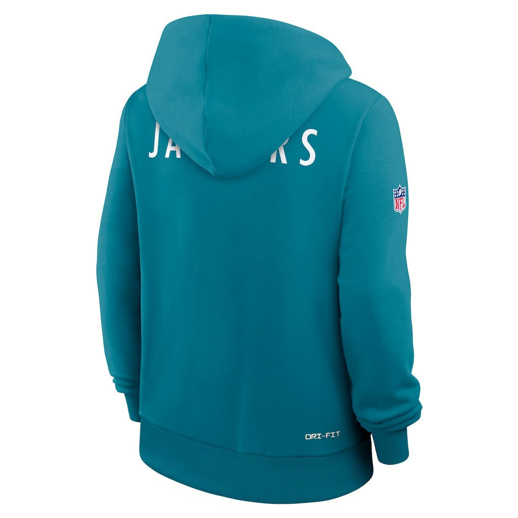 Jacksonville Jaguars Women's Throwback Sideline Standard Issue Dri-FIT Hoodie Teal