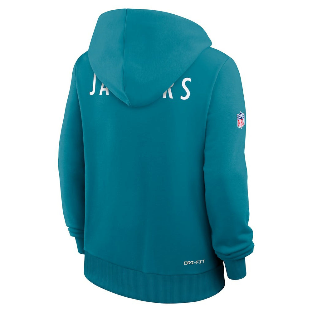 Jacksonville Jaguars Women's Throwback Sideline Standard Issue Dri-FIT Hoodie Teal