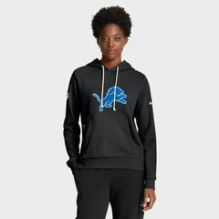 Detroit Lions Women's Throwback Sideline Standard Issue Dri-FIT Hoodie Black