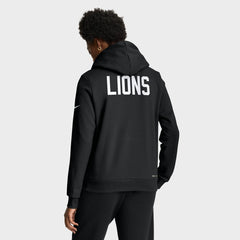 Detroit Lions Women's Throwback Sideline Standard Issue Dri-FIT Hoodie Black