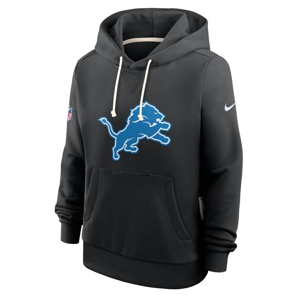 Detroit Lions Women's Throwback Sideline Standard Issue Dri-FIT Hoodie Black