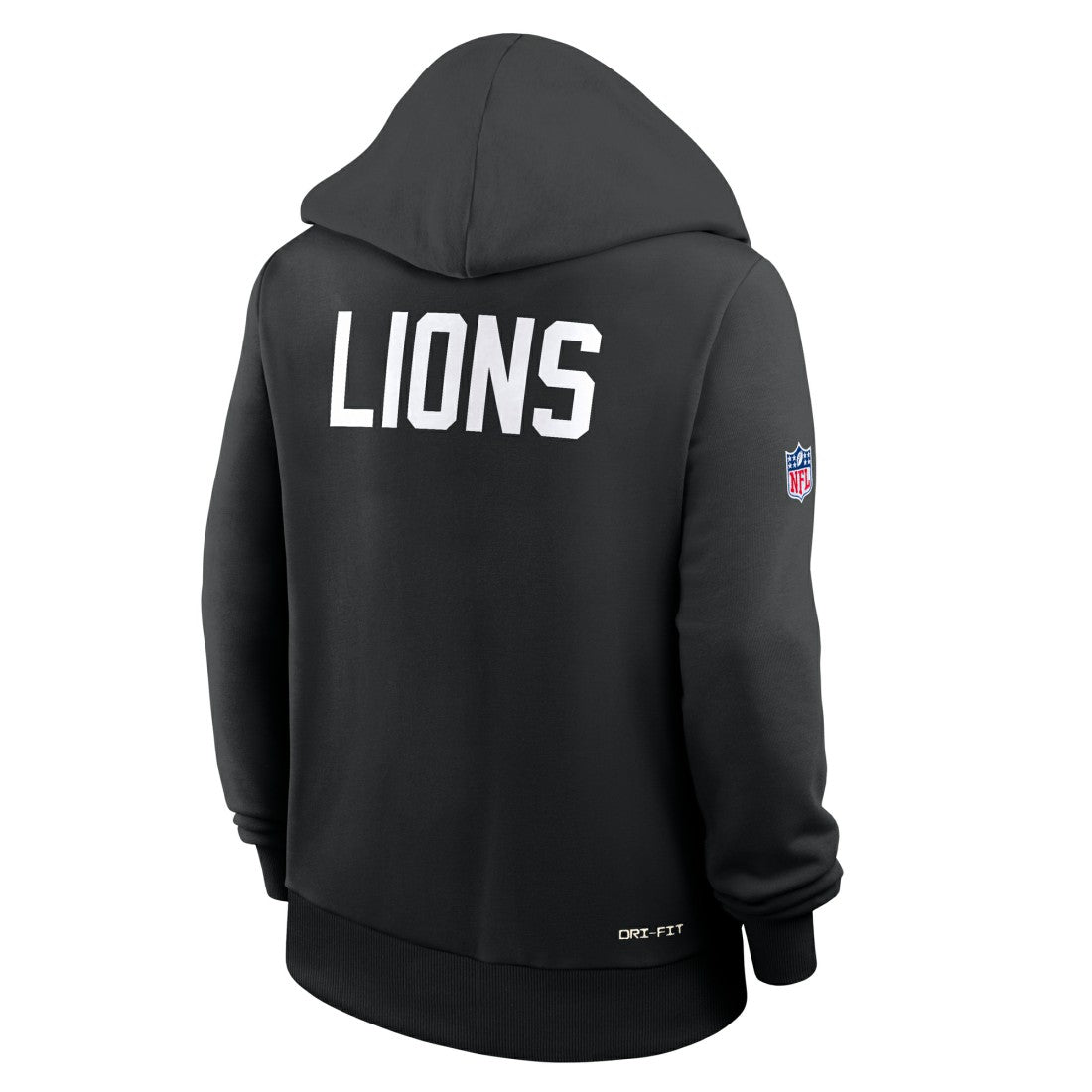 Detroit Lions Women's Throwback Sideline Standard Issue Dri-FIT Hoodie Black