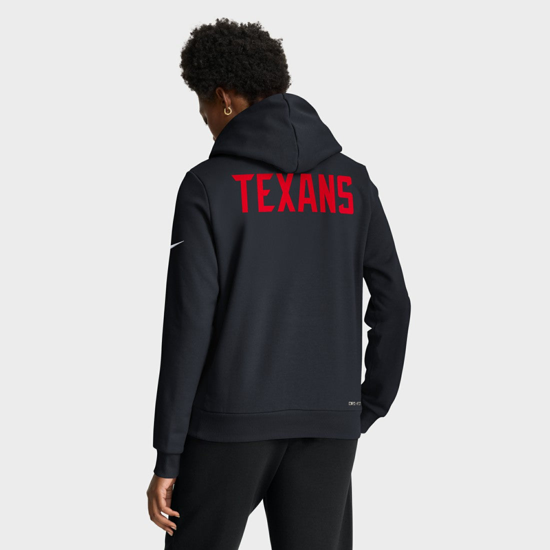 Houston Texans Women's Throwback Sideline Standard Issue Dri-FIT Hoodie Navy