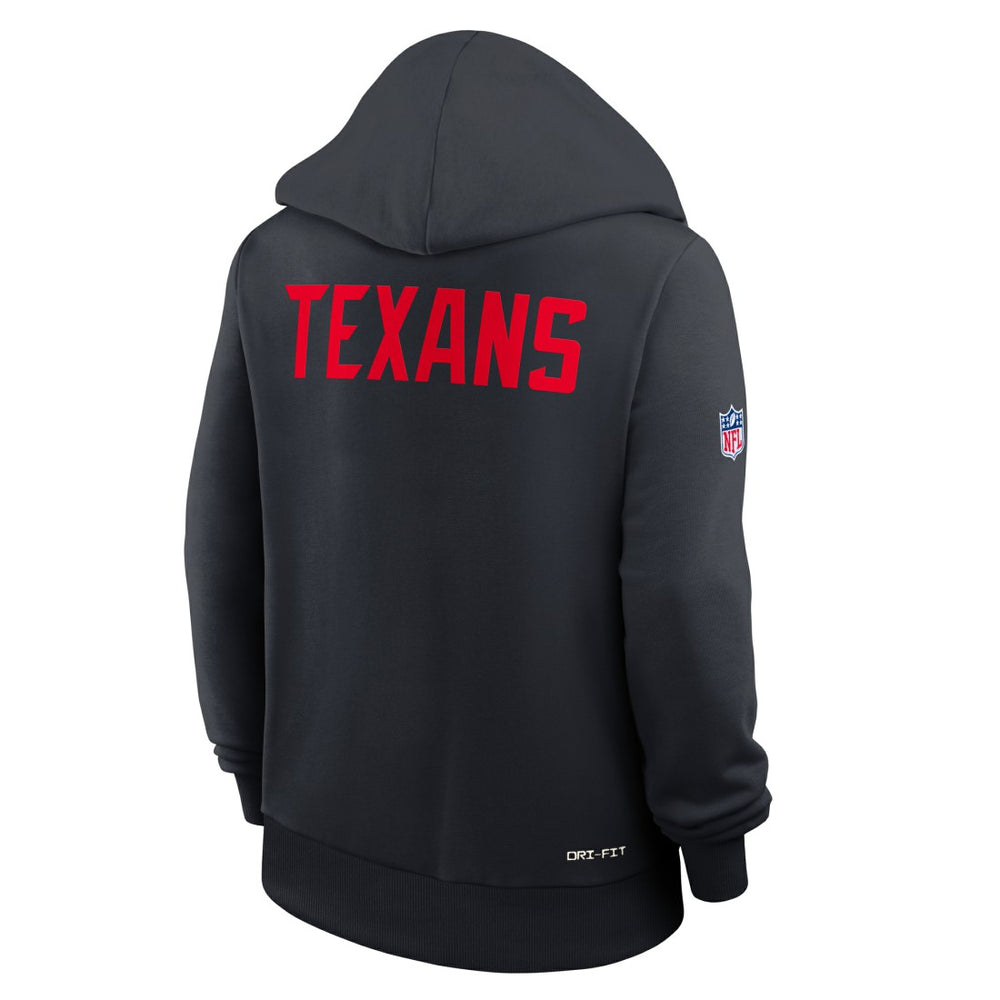 Houston Texans Women's Throwback Sideline Standard Issue Dri-FIT Hoodie Navy