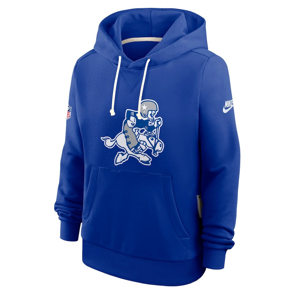 Dallas Cowboys Women's Throwback Sideline Standard Issue Dri-FIT Hoodie Royal