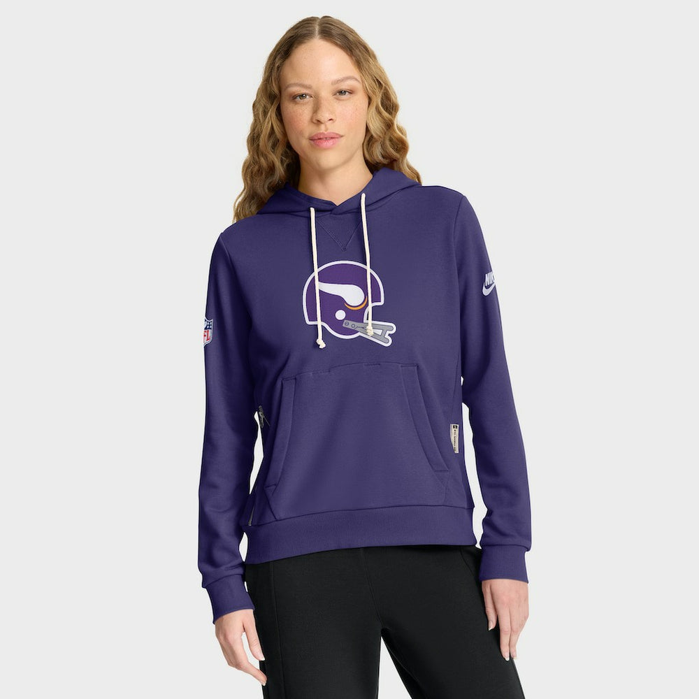 Minnesota Vikings Women's Throwback Sideline Standard Issue Dri-FIT Hoodie Purple