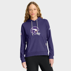 Minnesota Vikings Women's Throwback Sideline Standard Issue Dri-FIT Hoodie Purple