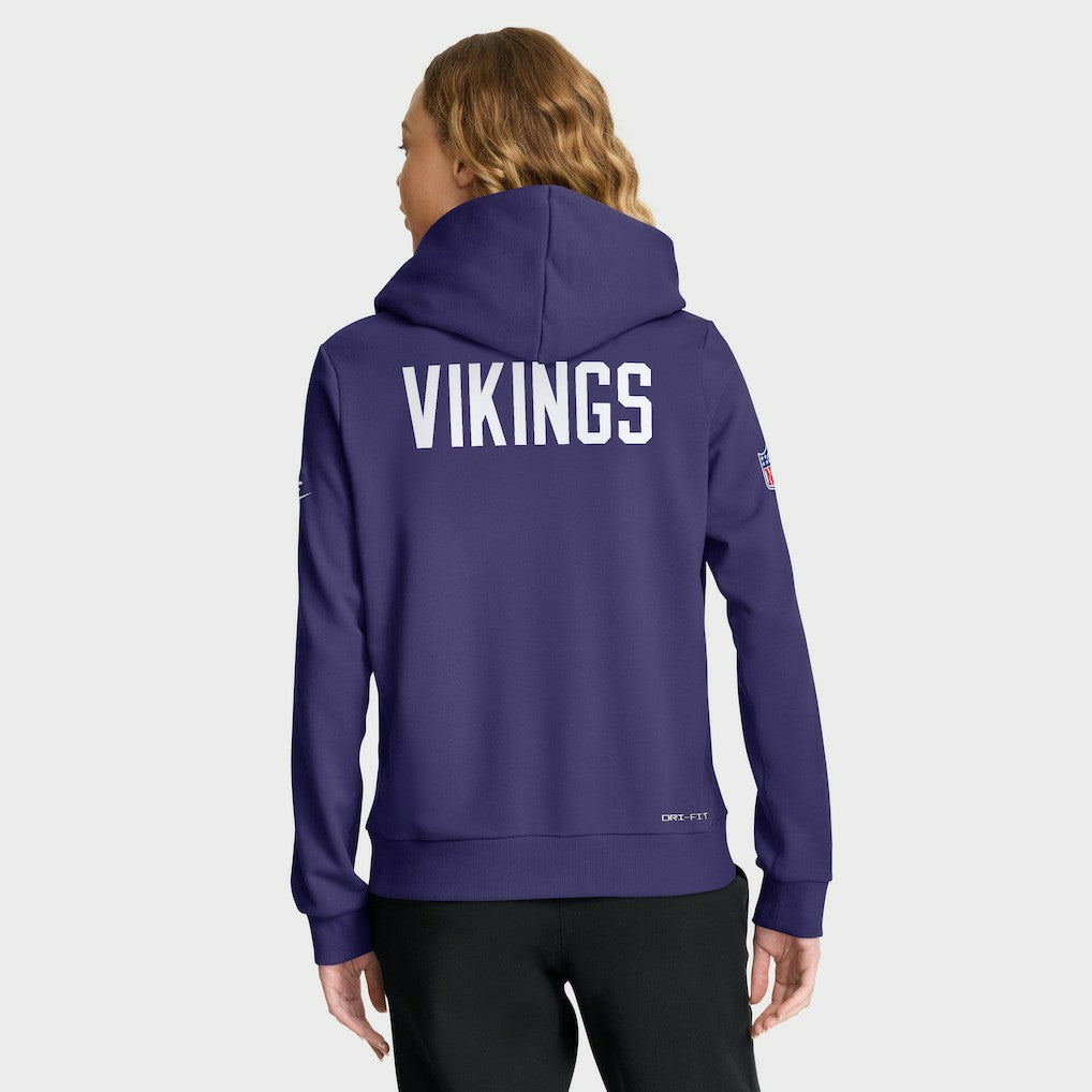 Minnesota Vikings Women's Throwback Sideline Standard Issue Dri-FIT Hoodie Purple
