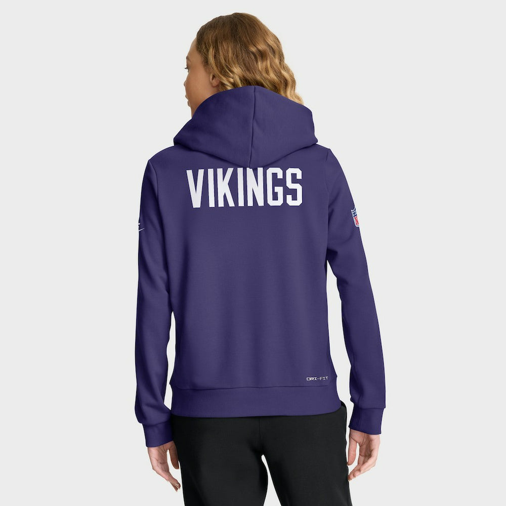 Minnesota Vikings Women's Throwback Sideline Standard Issue Dri-FIT Hoodie Purple