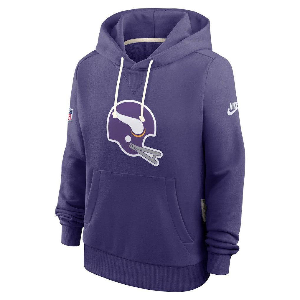 Minnesota Vikings Women's Throwback Sideline Standard Issue Dri-FIT Hoodie Purple