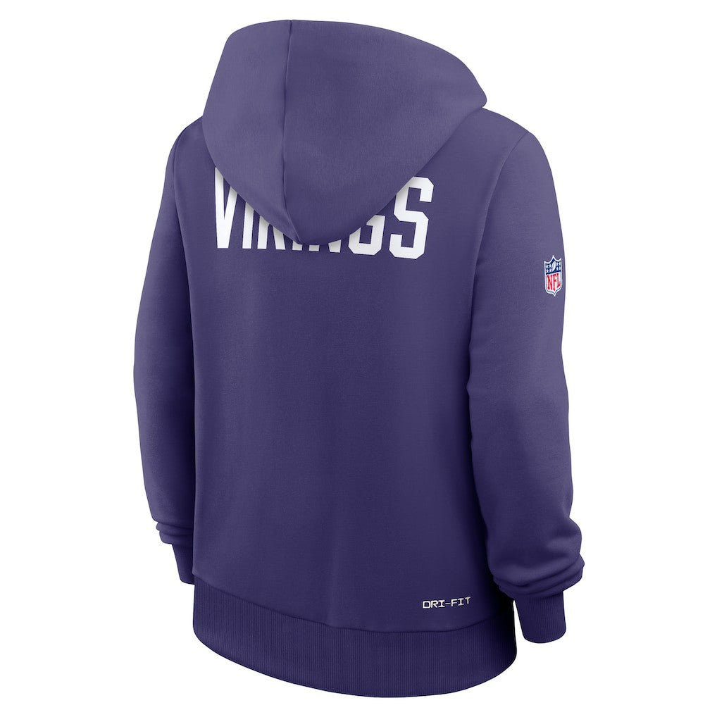 Minnesota Vikings Women's Throwback Sideline Standard Issue Dri-FIT Hoodie Purple