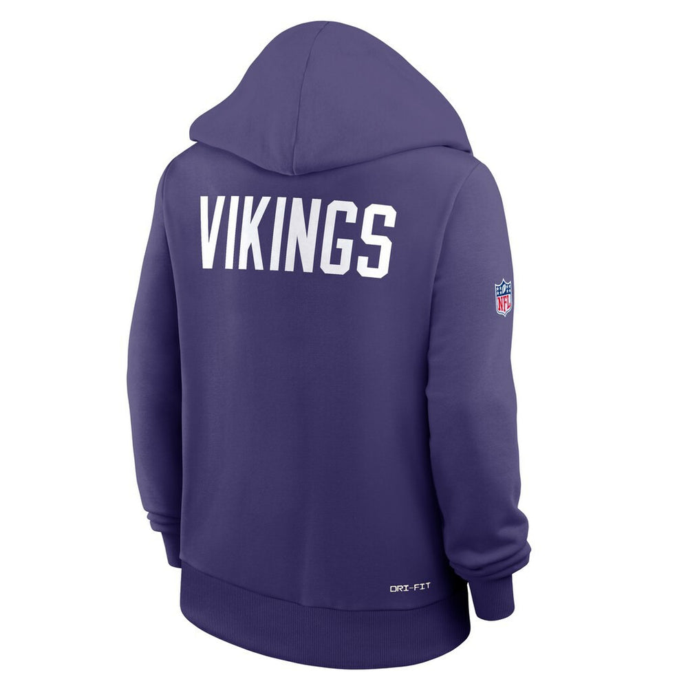 Minnesota Vikings Women's Throwback Sideline Standard Issue Dri-FIT Hoodie Purple